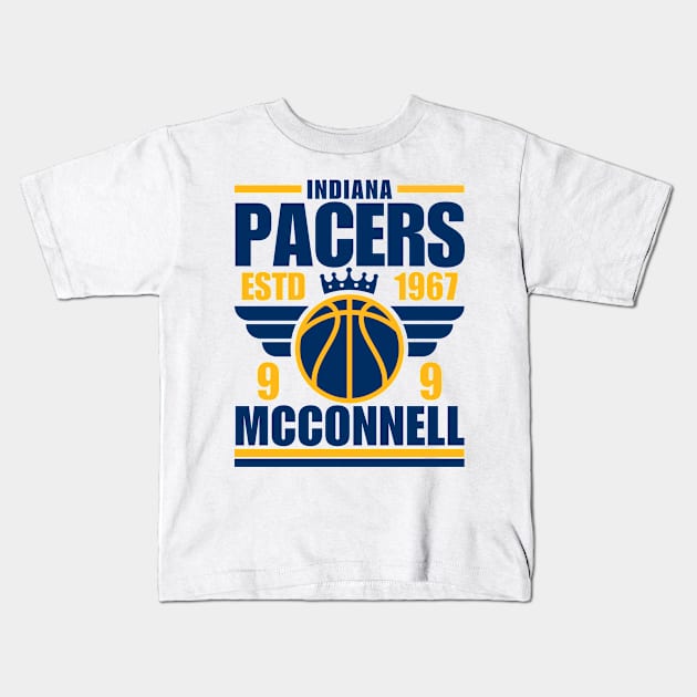 Indiana Pacers McConnell 9 Basketball Retro Kids T-Shirt by ArsenBills